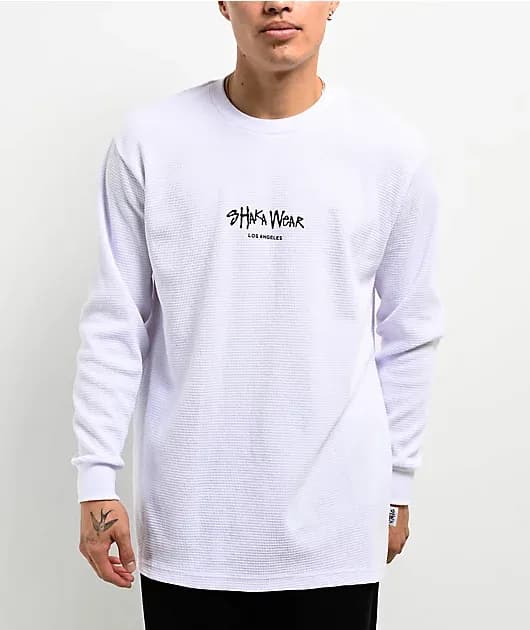 Logo White Thermal Long Sleeve T-Shirt — image 1 of 1