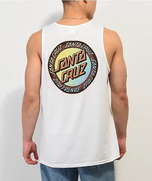 Loud Ringed Dot White Tank Top — image 1 of 1