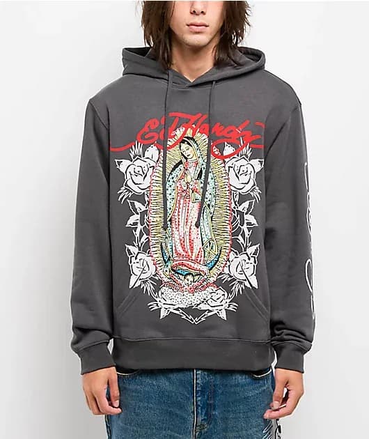 Mary Rhinestone Charcoal Hoodie — image 1 of 1