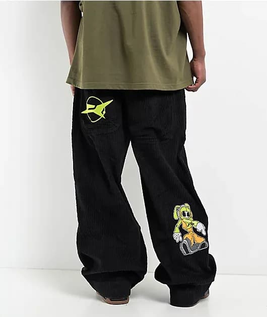 Mega Rave Black Corduroy Pants — image 1 of 1