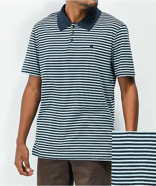 Micro Stripe Navy Blue Polo Shirt — image 1 of 1