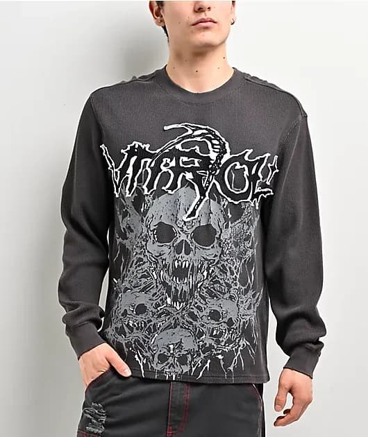 Migraine Charcoal Thermal Long Sleeve T-Shirt — image 1 of 1