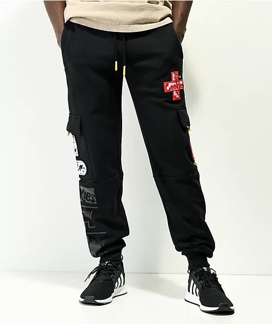 Mile High Black Cargo Jogger Sweatpants — image 1 of 1
