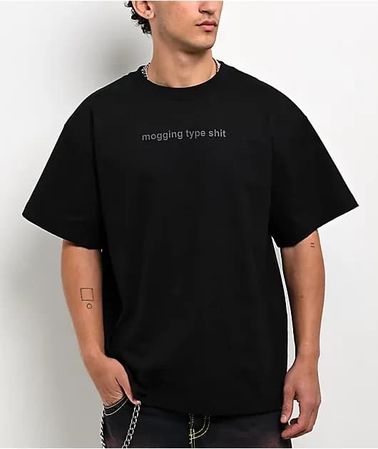 Mogging Type Shit Black T-Shirt — image 1 of 1