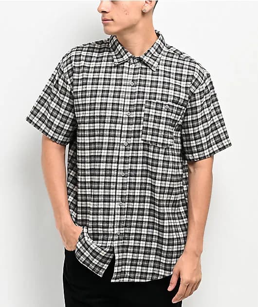 Push It Tan Short Sleeve Flannel Shirt — image 1 of 1