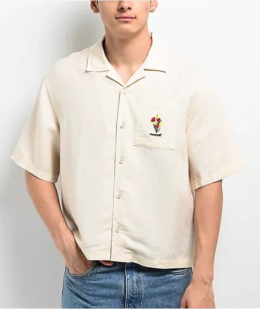 Skateboards Banks Woven White Button Up Shirt — image 1 of 1
