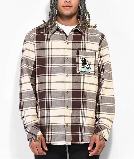 Woof Tan Brown Flannel — image 1 of 1