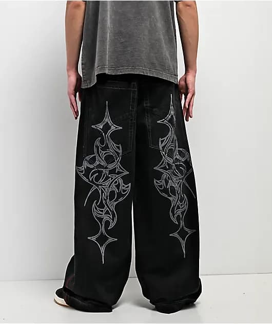 Monster Noise Black Wide Leg Jeans — image 1 of 1