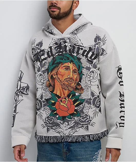 Mother Of God White Tapestry Hoodie — image 1 of 1
