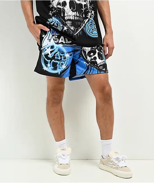 Nails Black Mesh Shorts — image 1 of 1
