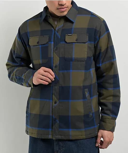 Navy Sherpa Flannel Jacket — image 1 of 1