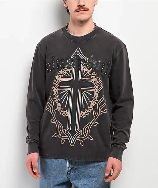 Nightcrawler Black Wash Long Sleeve T-Shirt — image 1 of 1