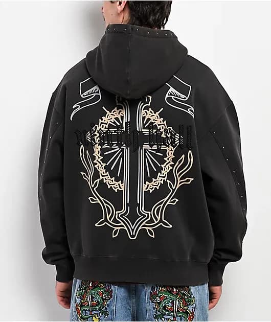 Nightcrawler Black Wash Zip Hoodie — image 1 of 1