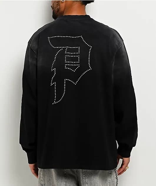 Nightfall Black Wash Heavyweight Long Sleeve T-Shirt — image 1 of 1