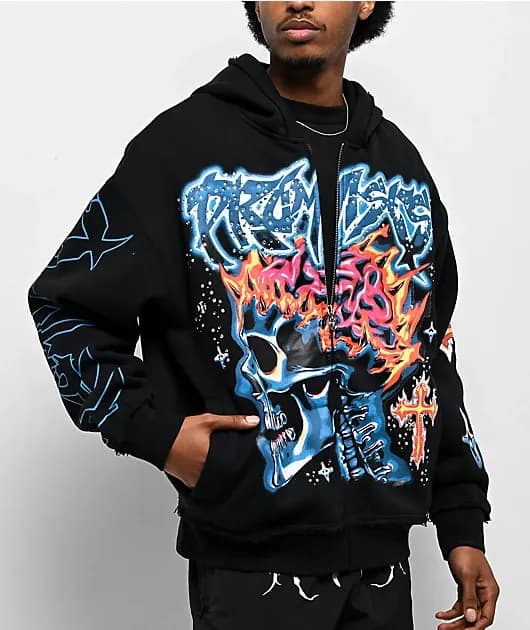 Numskull Rhinestone Black Zip Hoodie — image 1 of 1