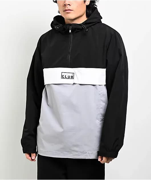 Nylon Black Grey Anorak Jacket — image 1 of 1