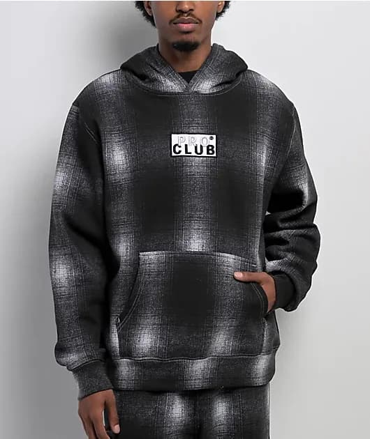 Ombre Box Logo Heavyweight Grey Black Hoodie — image 1 of 1