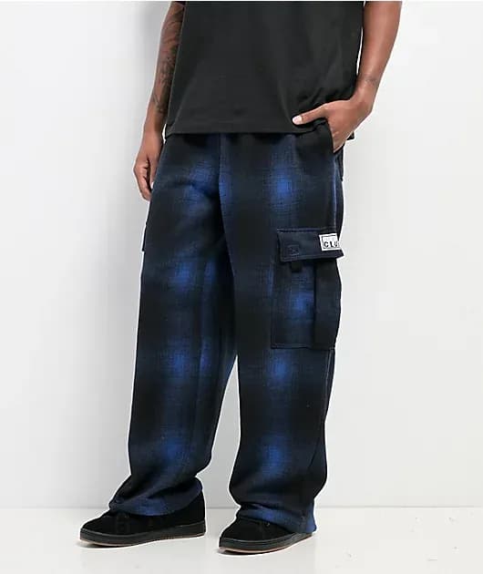 Ombre Heavyweight Blue Black Cargo Sweatpants — image 1 of 1