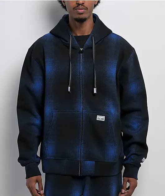 Ombre Heavyweight Blue Black Zip Hoodie — image 1 of 1