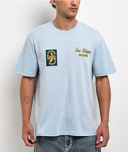 Orchard Stamps Baby Blue Heavyweight T-Shirt — image 1 of 1