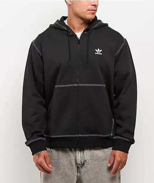 Originals Trefoil Black Zip Hoodie — image 1 of 1