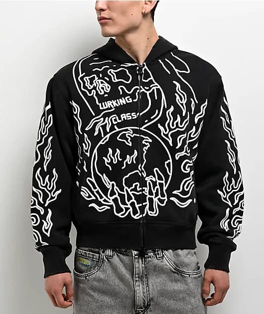 Out Of Order Charcoal Wash Zip Hoodie — image 1 of 1