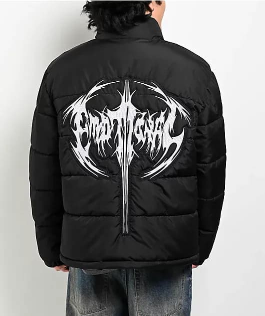 Pain Fades Black Puffer Jacket — image 1 of 1