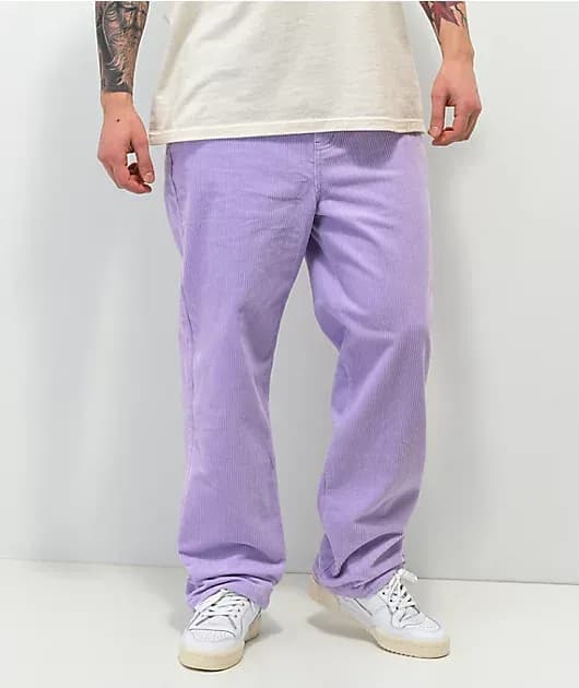 Paterson Wide Leg Lavender Corduroy Skate Pants — image 1 of 1