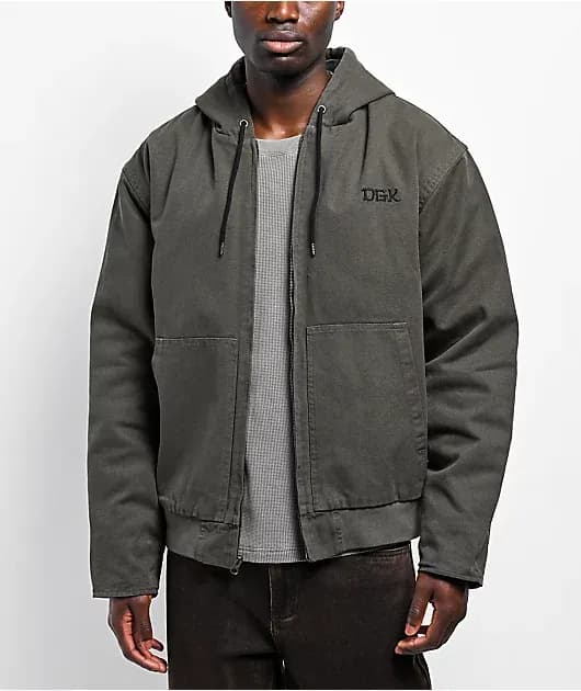 Patience Olive Hooded Canvas Jacket — image 1 of 1