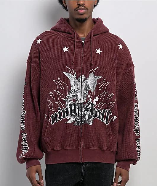 Pillars Red Thermal Zip Hoodie — image 1 of 1