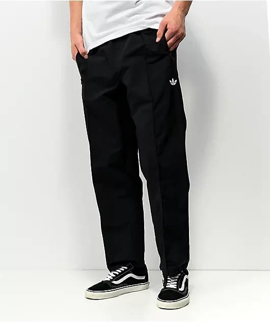 Pintuck Black Track Pants — image 1 of 1