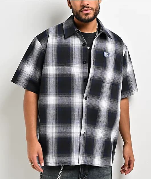 Plaid Navy White Button Up Shirt — image 1 of 1