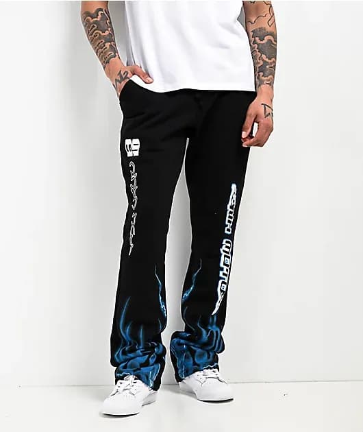 Race Black Signal Stacked Flare Sweatpants — image 1 of 1