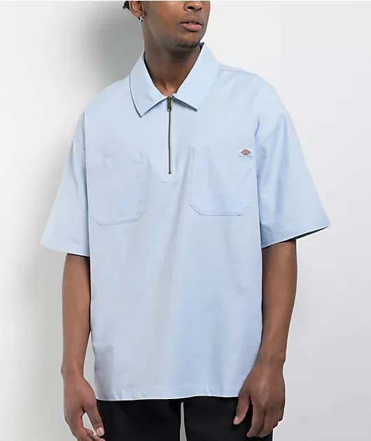 Ranch Light Blue Quarter Zip Work Shirt — image 1 of 1