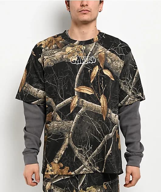 Realtree EDGE Colors Black Camo Grey 2Fer Long Sleeve T-Shirt — image 1 of 1
