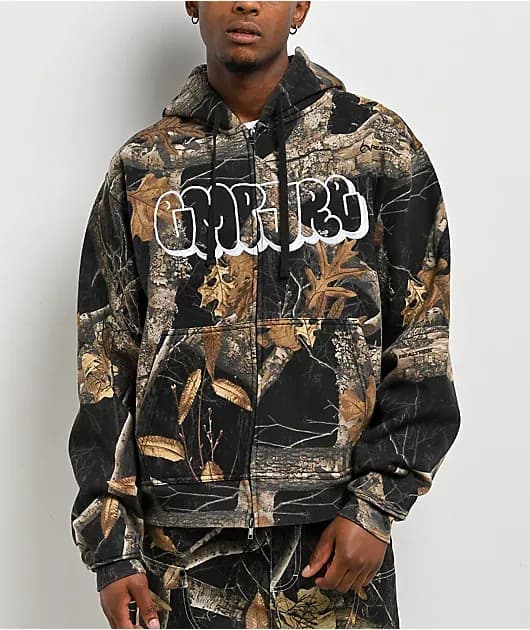 Realtree EDGE Colors EDGE Colors Black Camo Boxy Zip Hoodie — image 1 of 1
