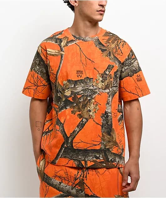 Realtree EDGE Colors Orange Camo Pocket T-Shirt — image 1 of 1