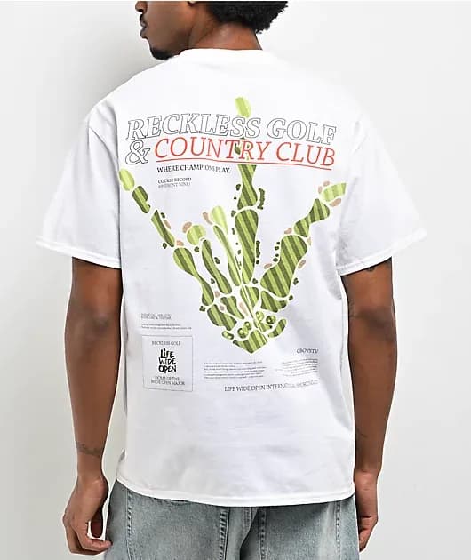 Reckless Golf CboysTV Country Club White T-Shirt — image 1 of 1