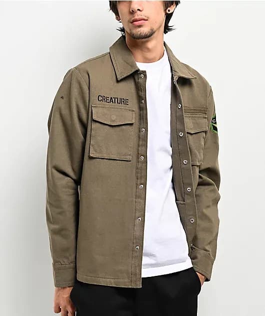 Recruiter Army Green Shirt Jacket — image 1 of 1