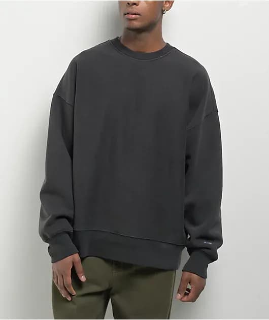 Reverse Weave Black Wash Crewneck Sweatshirt — image 1 of 1