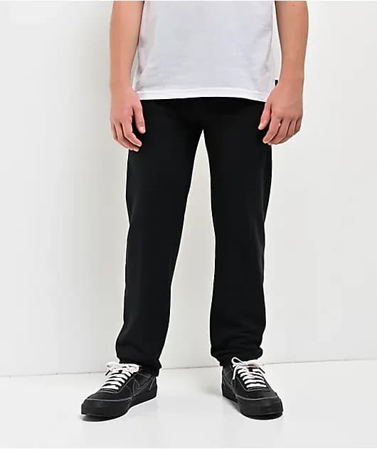 Rhinestone Flames Black Sweatpants — image 1 of 1