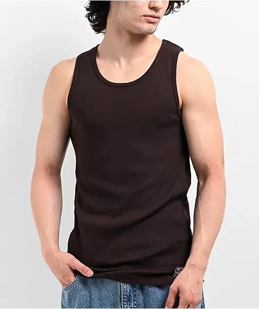 Ribbed Brown Tank Top — image 1 of 1