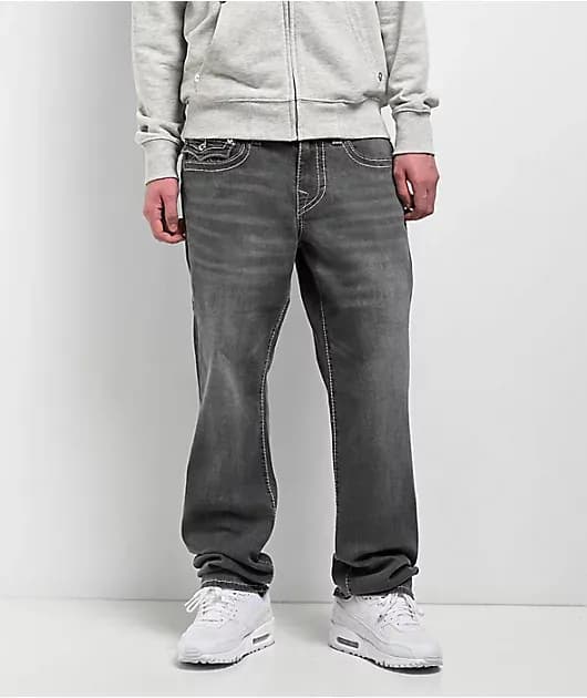 Ricky Big T Flap Grail Grey Wash Straight Leg Jeans — image 1 of 1