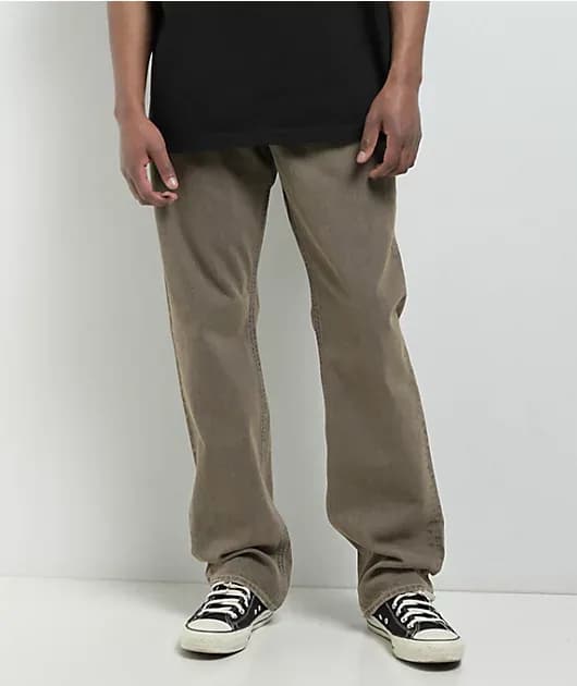 Ricky Triple Stitch Brown Straight Leg Jeans — image 1 of 1