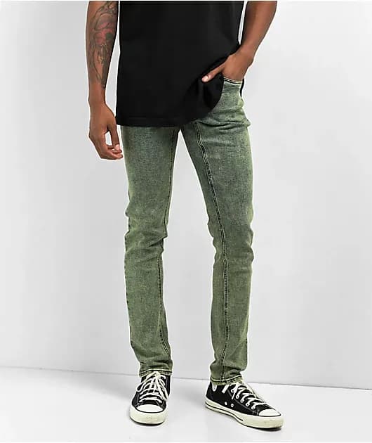 Rogue Yellow Acid Wash Skinny Jeans — image 1 of 1