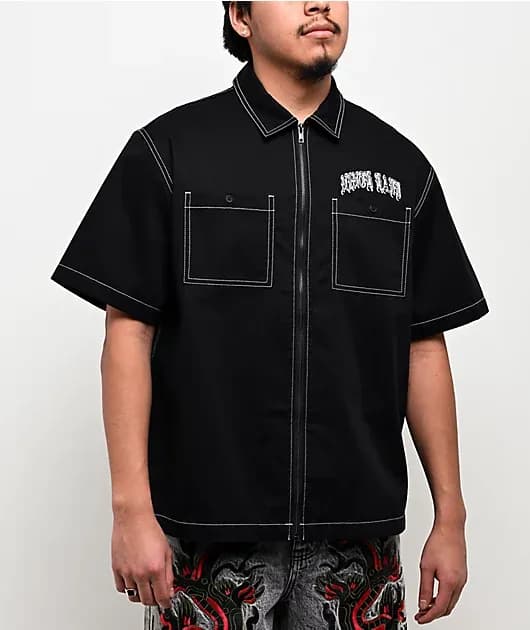 Salvation Black Boxy Work Shirt — image 1 of 1