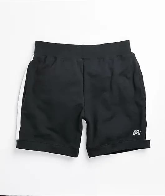 SB Black White Fleece Sweat Shorts — image 1 of 1