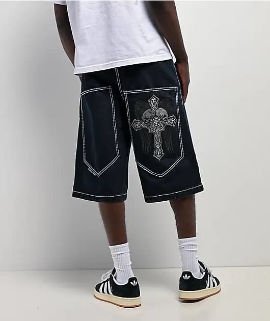 Seeker Dark Blue Denim Shorts — image 1 of 1