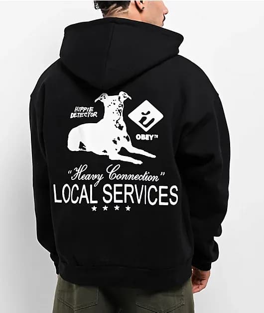 Services Extra Heavy Black Hoodie — image 1 of 1