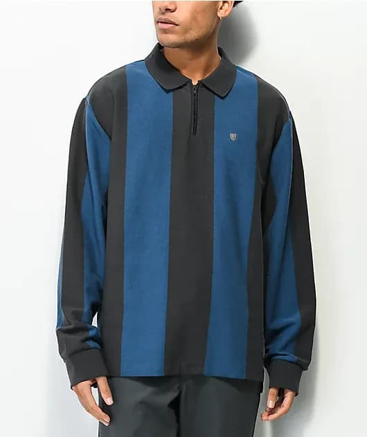 Shield Black Blue Stripe Rugby Shirt — image 1 of 1